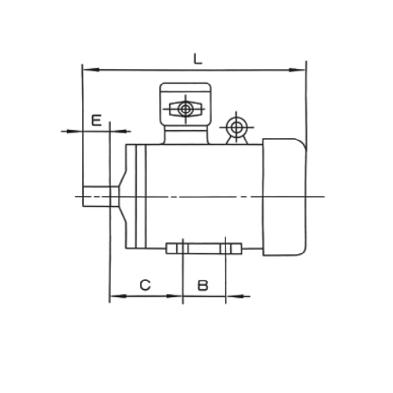 機座帶底腳、端蓋上無凸緣的電動機(B3)